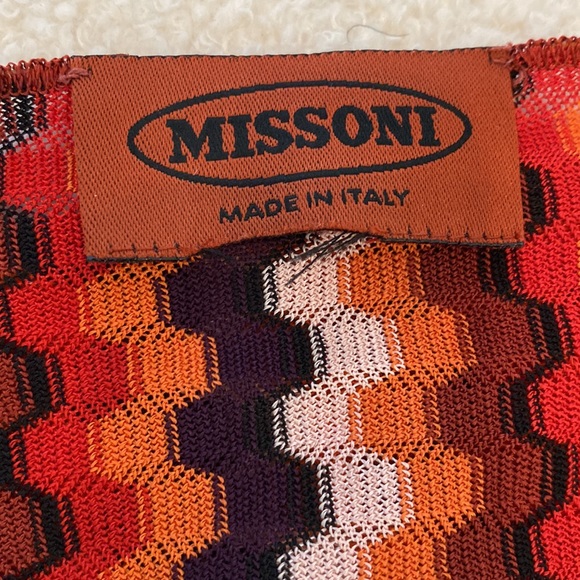 Missoni traditional print zigzag print thin tie scarf Made in Italy - Picture 9 of 10